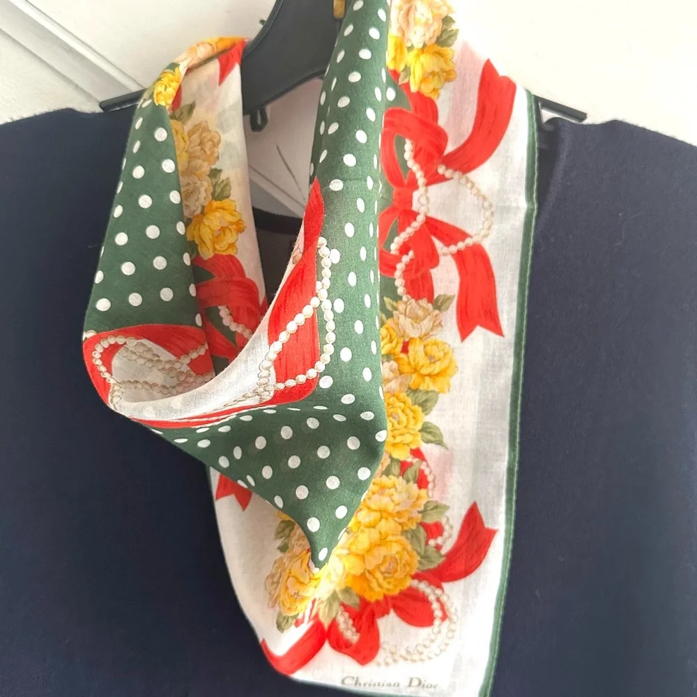 FREE Dior Green Polka Dot Holiday Scarf withh a $400 purchases last 1 n stock